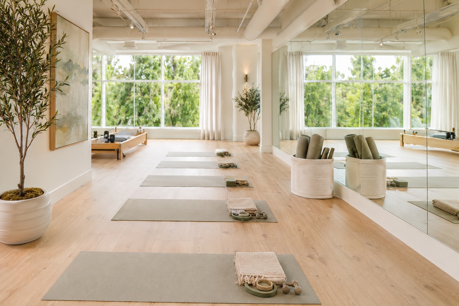 Spotless boutique fitness studio
